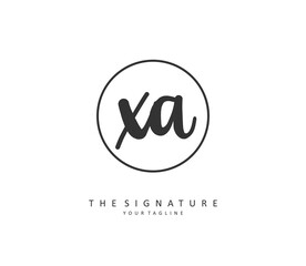 XA Initial letter handwriting and signature logo. A concept handwriting initial logo with template element.