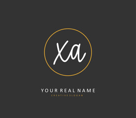 XA Initial letter handwriting and signature logo. A concept handwriting initial logo with template element.