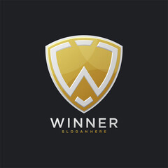 winner shield emblem badge gold