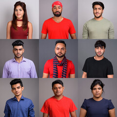 Collage of diverse young Indian men and women