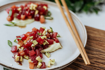 Tuna tartare with vegetables