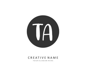 T A TA Initial letter handwriting and signature logo. A concept handwriting initial logo with template element.