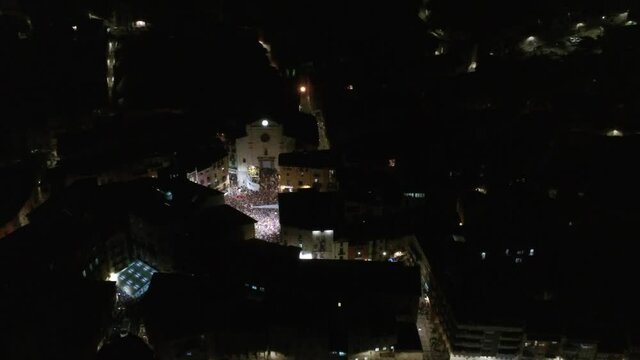 Berga, village of Barcelona. Catalonia,Spain. Aerial Drone  Footage