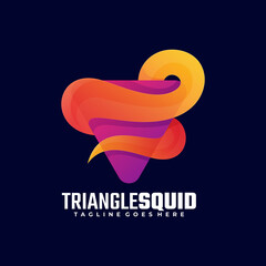 Vector Logo Illustration Triangle sound Gradient Colorful Style.
