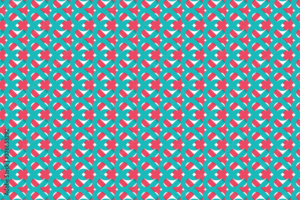 Poster Chain links seamless pattern. Turquoise and pink colors combination. Abstract geometric pattern. abstract modern patterns design template in horizontal layout