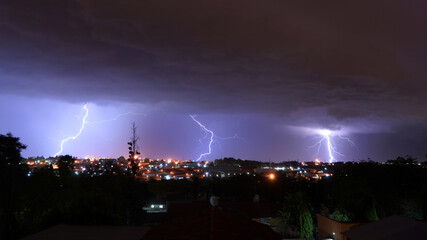 Beautiful composite of  a lightning storm in Kempton Park in Johannesburg