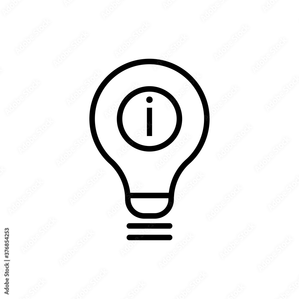 Poster idea information line icon. design template vector
