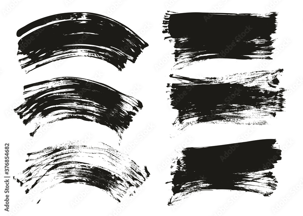 Fototapete flat fan brush regular curved & long background mix high detail abstract vector background mix set