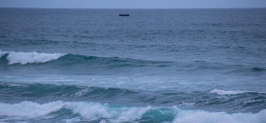 Fototapeta premium Seascape off Cape Recife in Port Elizabeth, South Africa where the vessel Patti ran aground on Thunderbolt Reef image in horizontal format 