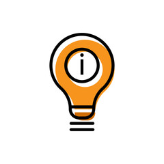 Idea information flat icon. Design template vector