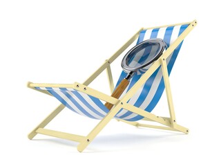 Magnifying glass on deck chair