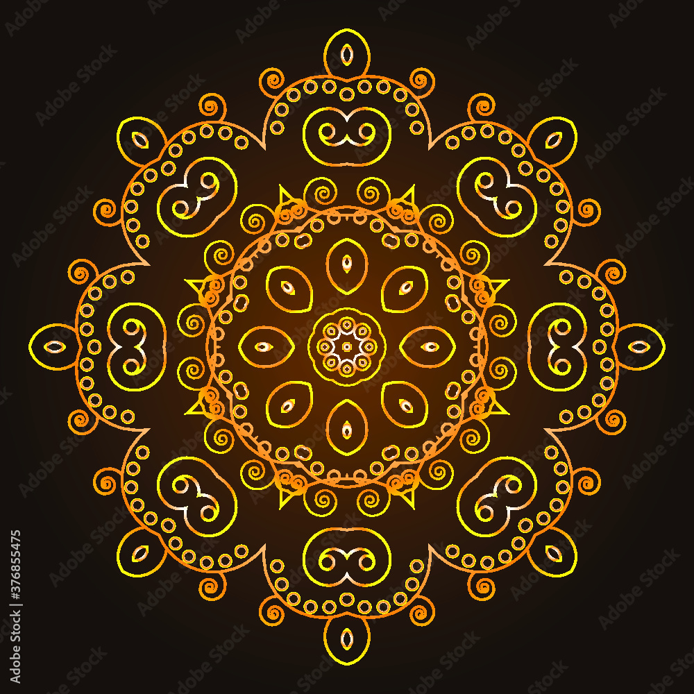 Fototapete vector pattern with orange circular pattern on a brown background for your design
