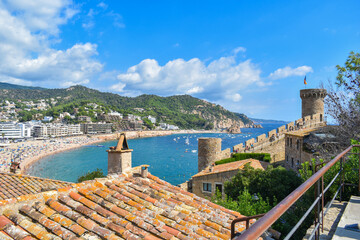 Tossa de Mar coast photographed from the castle walls.