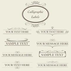 Calligraphic Labels - vector set	
