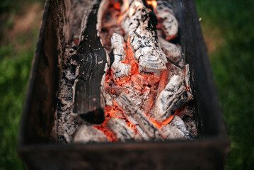 Sparks coming out of a barbecue