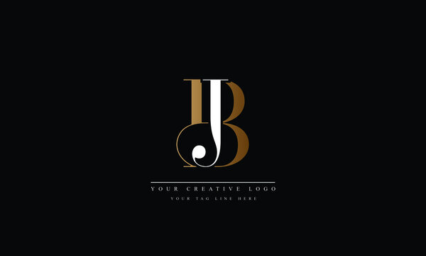BJ, JB, B, J, abstract vector logo monogram template