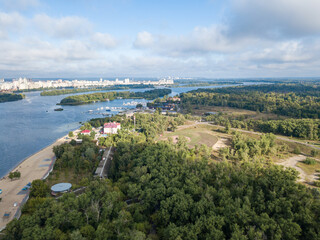 Aerial view of the Dnieper River in Kiev.