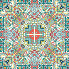 Traditional ornamental floral paisley bandanna,Paisley floral scarf design