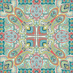 Traditional ornamental floral paisley bandanna,Paisley floral scarf design