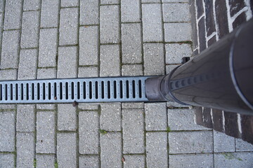 Contemporary landscape technology rain water pipe drain system of house or building