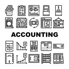 Accounting And Finance Collection Icons Set Vector