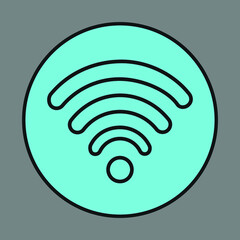 WiFi black color of the flat simple icon. Web apps security Kit illustration vector of the mobile application. The modern style of design. Line single minimalistic sign