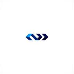 abstract arrow design initial N letter logo