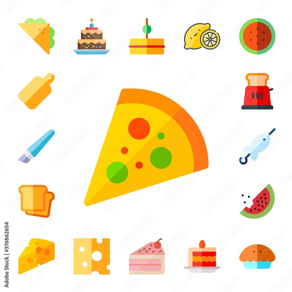 Sticker slice icon set