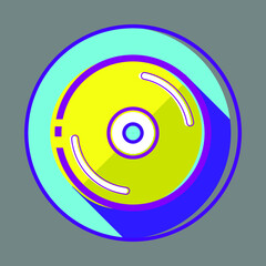 the DVD color of a flat simple icon. Web apps security Kit illustration vector of the mobile application. The modern style of design. Line single minimalistic sign