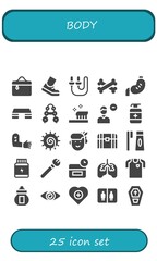 Modern Simple Set of body Vector filled Icons