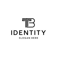 Fototapeta premium TB BT abstract vector logo monogram template, Elegant logo TB letters initials monogram, combination overlapping two letters T and B marks