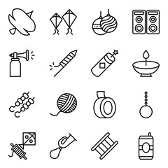 
Pack of Pakistani Traditions line Icons 
