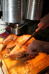 Roasted Thanksgiving Turkey - Gebratenen Truthahn tranchieren
