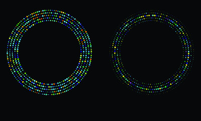 Circle with dots as  background. Halftone dots design.