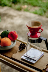 still life with apple and book