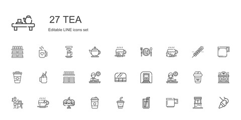 tea icons set