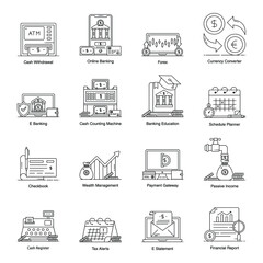 
Pack of Capital line Icons 
