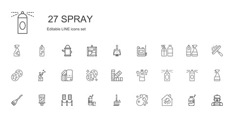 spray icons set