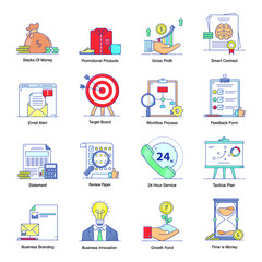 
Business, Finance and Marketing Icons in Modern Flat Style Pack
