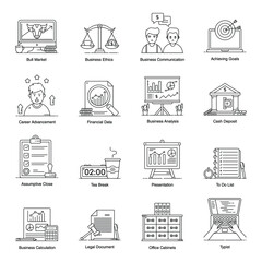 
Business and Finance Icons in Modern Style Pack 

