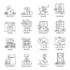 
Business, Finance and Marketing Icons in Modern Style Pack
