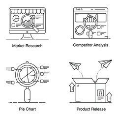 Marketing Icons in Modern Style Pack
