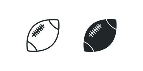 American football ball vector icon. Simple isolated rugby ball icon. Sports ball symbol for web site and mobile app. Vector illustration eps10