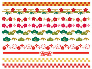 正月素材 ライン 罫線セット