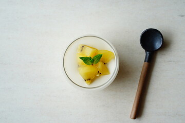 キウイのブランマンジェ