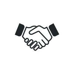 vector illustration of handshake between two businessmen. handshake symbol icon on white background