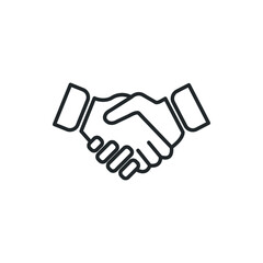 vector illustration of handshake between two businessmen. handshake symbol icon on white background