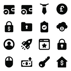 
Accounting and Finance Icons in Modern Filled Style Pack 
