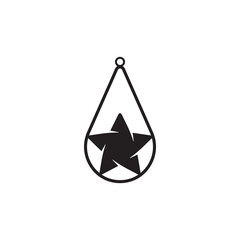 Teardrop earring icon design template vector isolated