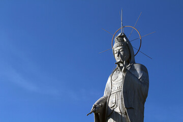 Closeup view of Guan yin or Kanon of Fukusaiji Japanese Temple of Nagasaki